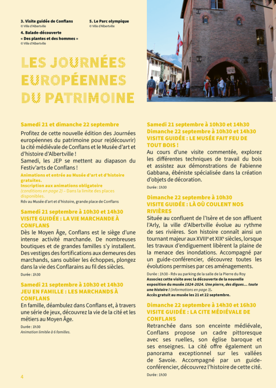  journées européennes du Patrimoine à Albertville